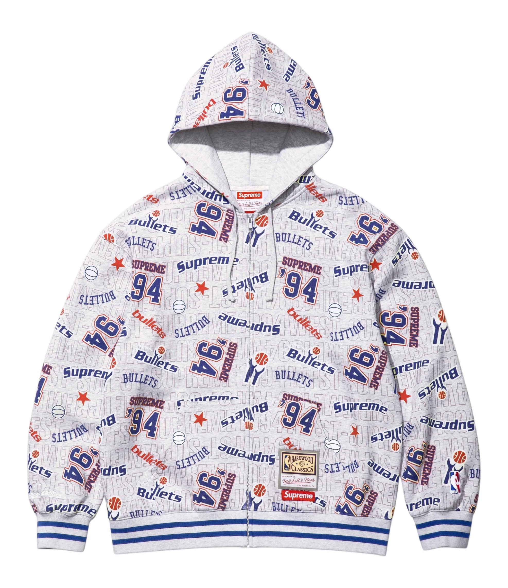 Supreme®/Mitchell & Ness® Teams Zip Up Hooded Sweatshirt view 2